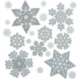Kerst raamstickers - 2x st - 30 x 46 cm - raamdecoratie sneeuwvlok - Feeststickers