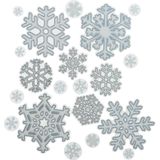 Kerst raamstickers - 2x st - 30 x 46 cm - raamdecoratie sneeuwvlok - Feeststickers