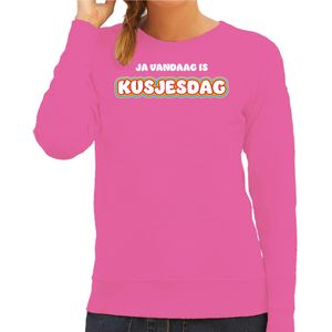 Verkleed sweater voor dames - kusjesdag - roze - carnaval - foute party - Feesttruien