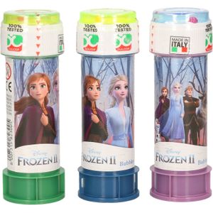 3x Disney Frozen 2 bellenblaas flesjes met bal spelletje in dop 60 ml voor kinderen - Bellenblaas