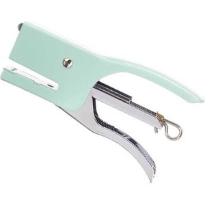 Kantoor nietmachine/niettang - metaal - 11 cm - mintgroen- met 500 nietjes - Nietmachine