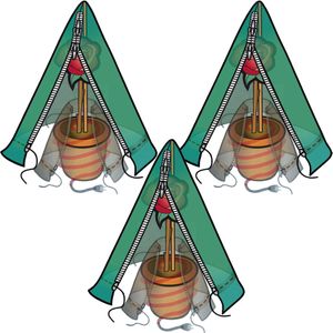 3x Plantenhoezen piramides 150 x 300 cm voor bomen/planten/struiken - plantenbeschermhoezen