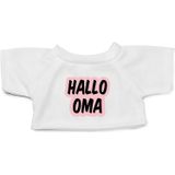 Hallo Oma Roze Pluche Teddybeer Knuffel 24 cm Wit T-shirt - Zwangerschap Aankondiging Dochter