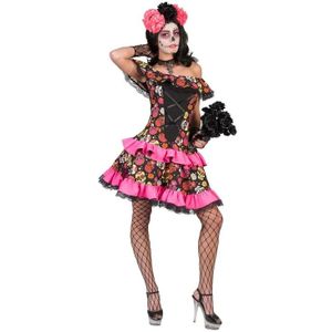 Verkleed jurk met schedels voor dames - Carnavalsjurken