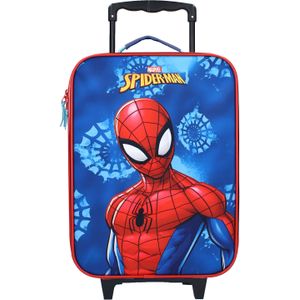 Spiderman reiskoffer voor kinderen - blauw - 32 x 11 x 42 cm - trolley - Kinder reiskoffers