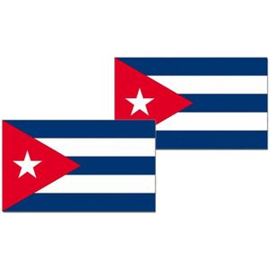 2x stuks landen thema vlag Cuba 90 x 150 cm feestversiering - Vlaggen