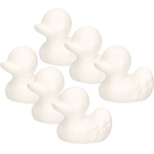 Rayher hobby materialen - 6x - Piepschuim dieren figuren - eendjes - wit - 7 cm - Knutselartikelen