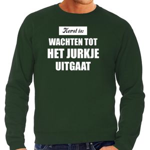 Grote maten Kerst is: wachten tot het jurkje uitgaat Kerst sweater / Kerst outfit groen voor heren - kerst truien