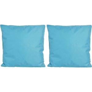 8x Bank/sier kussens voor binnen en buiten in de kleur lichtblauw 45 x 45 cm - Sierkussens