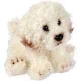 Pluche Knuffeldier Hond - Bichon Frise - 13 cm - Creme Wit - Huisdieren Thema