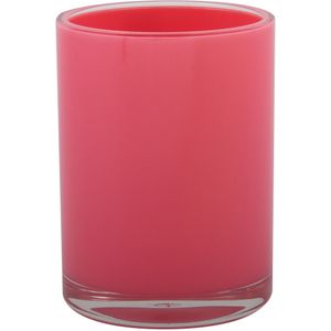 MSV Badkamer drinkbeker/tandenborstelhouder Aveiro - PS kunststof - fuchsia roze - 7 x 9 cm