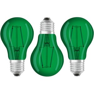 Halloween feestverlichting lamp gekleurd - 3x - groen - 5W - E27 fitting - griezelige decoratie - Discolampen