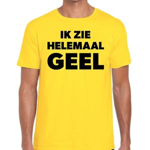 Gele tekst shirts voor heren - Feestshirts