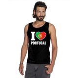 Zwart I love Portugal fan singlet shirt/ tanktop heren - Feestshirts