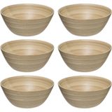 Secret de Gourmet Slakom/serveer schaaltjes - bamboe - D17 cm - Set 6x