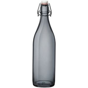 Waterfles met grijze beugeldop 1 liter - Decoratieve flessen