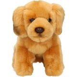 Knuffeldier hond Golden Retriever - zachte pluche stof - premium knuffels - lichtbruin - 15 cm - Knuffel huisdieren