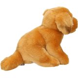 Knuffeldier hond Golden Retriever - zachte pluche stof - premium knuffels - lichtbruin - 15 cm - Knuffel huisdieren