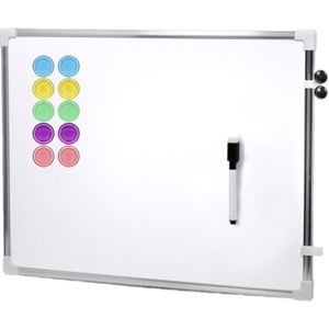 Magnetisch whiteboard/memobord met marker en 10x magneten - 80 x 60 cm - Whiteboards