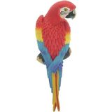 Rode decoratie ara papegaaien 31 cm dierenbeelden/tuinbeelden - Tuinbeelden