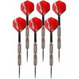 3x Set van 3 dartpijlen Blackjack Brass Red 21 grams - Dartpijlen