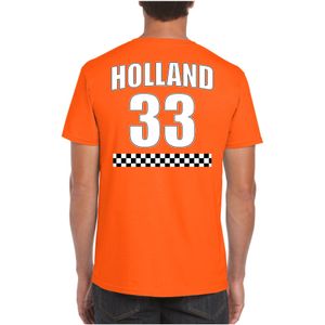 Oranje t-shirt met rugnummer 33 - Holland / Nederland race fan shirt voor heren - Feestshirts