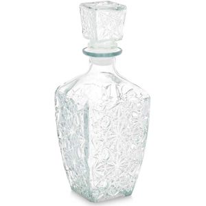 Vivalto drank of whisky karaf - sierlijk glas - transparant - 900 ml - D9 x H24 cm - met dop