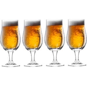 12x Bierglazen op voet 370 ml - Speciaalbier glazen van 18 cm