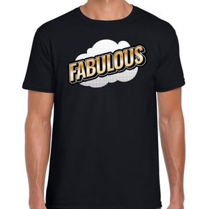 Fabulous fun tekst t-shirt voor heren zwart in 3D effect - Feestshirts