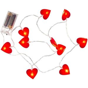 2x Valentijnversiering hartjes verlichting 120 cm - Lichtsnoeren