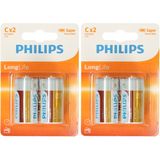 10 Philips Long Life batterijen LR14 C 1,5 V - Batterijen