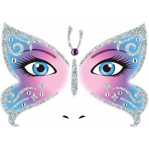 Gezicht glitter plakkers vlinder - Verkleed tatoeages