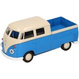 Speelgoed blauwe Volkswagen T1 pick up auto 1:36