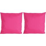 8x Bank/sier kussens voor binnen en buiten in de kleur fuchsia roze 45 x 45 cm - Sierkussens