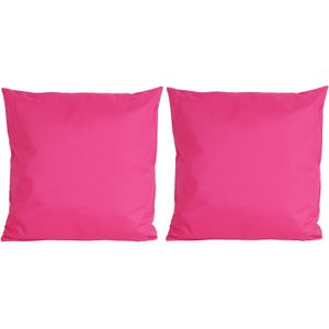 8x Bank/sier kussens voor binnen en buiten in de kleur fuchsia roze 45 x 45 cm - Sierkussens
