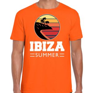 Ibiza zomer t-shirt / shirt Ibiza summer oranje voor heren - Feestshirts