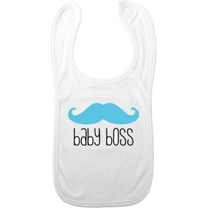 Baby slabbetje - blauw - baby boss - kraam cadeau - slab/morsdoek - Slabbetjes