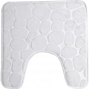 Urban Living Badkamerkleedje/wc badmat tapijt - memory foam - parel wit - 49 x 49 cm