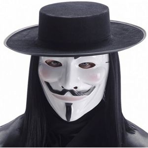 Wit Anonymous masker voor volwassenen - Verkleedmaskers