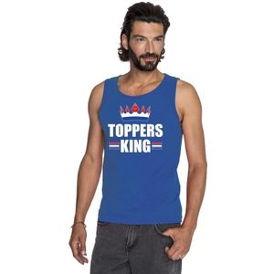 Blauw Toppers King mouwloos shirt heren - Feestshirts