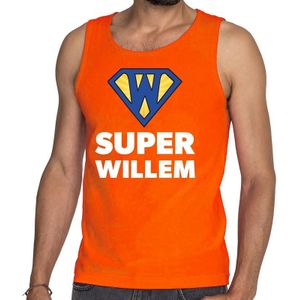 Oranje Super Willem tanktop / mouwloos shirt voor heren - Feestshirts
