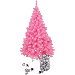 Kunst kerstboom/kunstboom roze 150 cm - Kunstkerstboom