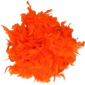 Boa kerstslinger veren - oranje - 180 cm - Kerstslingers