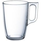 Glazen theepot zwart met filter van 1,5 liter met 6x stuks theeglazen Malmo van 320 ml