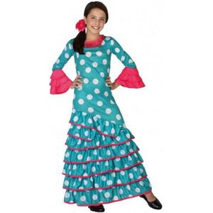 Blauwe Flamenco jurken voor meiden - Carnavalsjurken