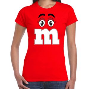 Verkleed t-shirt M voor dames - rood - carnaval/themafeest kostuum - Feestshirts
