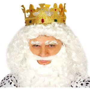 Verkleed kroon voor volwassenen - goud - foam - koning - koningsdag/carnaval - Verkleedhoofddeksels