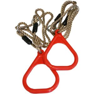 Turn/gym speelgoed hang/zwaai ringen rood voor kinderen - Spelaccessoires