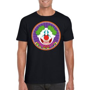 Halloween horror clown t-shirt zwart heren - Carnavalskostuums