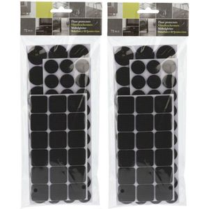 FX Tools Meubelviltjes/antislip beschermers - zwart - 144x - kunststof - 3 formaten mix van 20-28 mm - vloerbeschermers